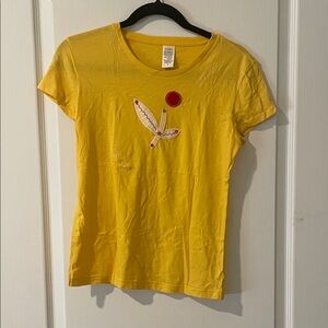Custo Barcelona Bright Yellow Tee with Dragonfly Accent